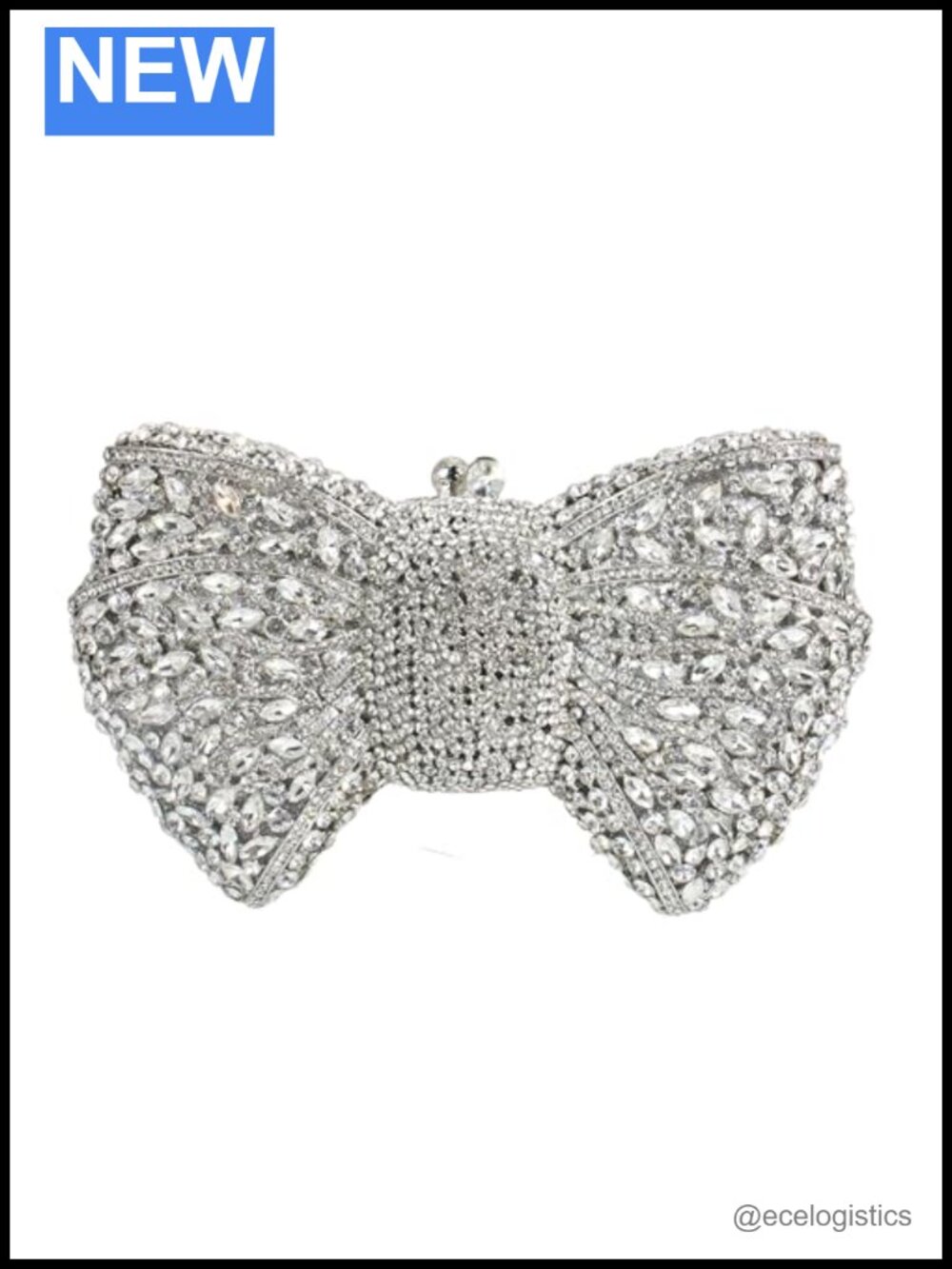 Luxury Bowknot Rhinestone Evening Clutch Sparkling Handbag Wedding Party Mini